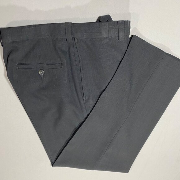 Haggar Mens Classic Fit Dress Pants 30x30 Black Polyester Blend Flat Front - Picture 1 of 6